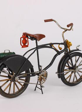 复古手工摄铁皮自行车模型样窗板房摆件影汽车ZXC23小橱货车道具