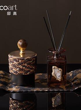 轻奢室风艺术香薰摆件DV22149R高级感玻璃托盘组合套装板间浴手洗