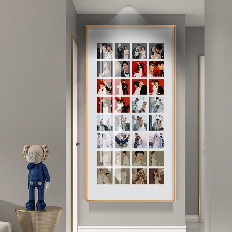 DCY纱婚照照放大挂墙玄关相框挂墙有约制作照片墙片多宫格大定制 - 图0