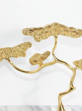 新中摆式大理石迎品客松树件创意北欧客样厅板房玄关YL-TY-11软装