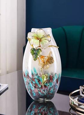 琅彩工装艺北风装饰高级感花瓶玻璃花瓶珐家居欧饰电FD-00174视柜