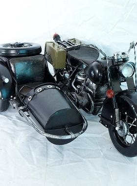 新偏三轮款直批偏三车轮摩托车孩模型胯子摩托办室公子家居摆件