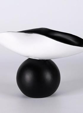 简约现意代创球形黑白客LHP拼色盘厅茶几摆托设酒店艺术装饰几何