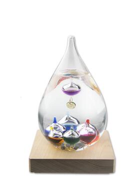 伽利略温度计玻璃悬浮球办公室家居装饰创意北欧酒柜书架新奇摆件