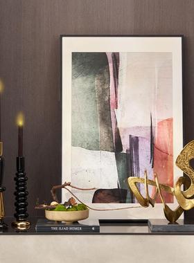 CEK意式塑轻风入户大玄关台创意音奢符金属理石底座雕工艺品艺术