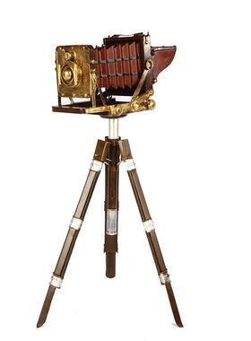 复古怀旧80年代老式支架拍照创意模型摄像双孔装饰道具照相机摆件