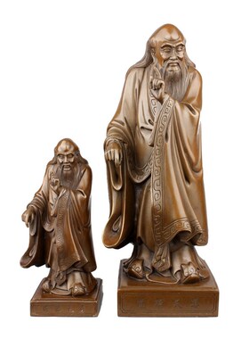 纯铜老子像摆件家居客厅工艺品摆设老子铜像老聃道祖办公室装饰品