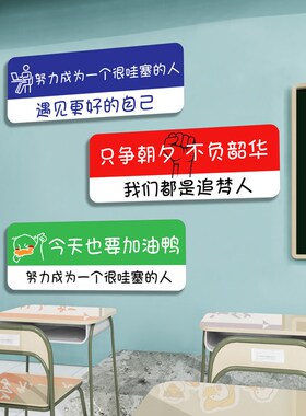 高三中考小学生激励志标语文化墙贴纸壁画开学期班级布置教室装饰