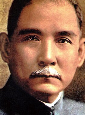 孙中山先生标准像-复古怀旧历史老照片海报摆件墙画油画布挂画