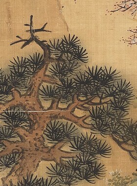 蓝瑛玉洞桃华图 传统青绿山水画临摹范本 中式装饰画艺术绢布画心