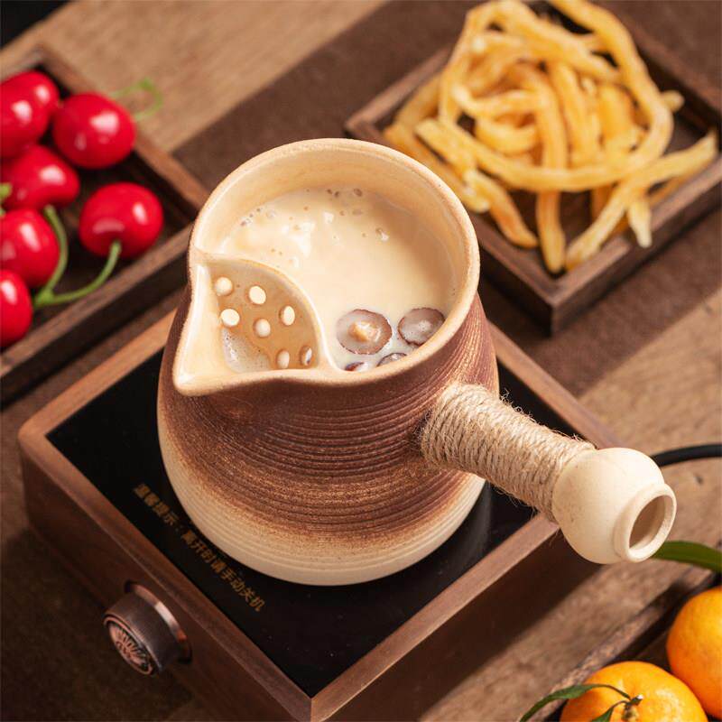 Black crystal stove for making tea around the stove, dry-fired clay teapot, pot, pot, milk tea pot, warm teapot, tea set