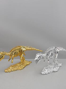 北装欧创意仿真恐龙化石骨店架摆件客厅关书房酒样板间1313家居玄