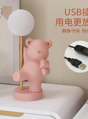 可爱暴熊客夜灯简约摆件力结婚礼物卧闺蜜新婚床头室厅家BJ1617F