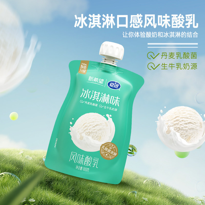 夏进冰淇淋味风味酸牛奶180g*6袋