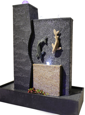 落地定制石材室内外流水摆件花园庭院阳台工程装饰工艺品鱼池水景