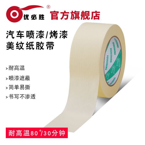 纸胶带耐高温美纹纸胶带汽车家用喷漆遮蔽美缝高粘手撕美纹纸胶布 - 图3