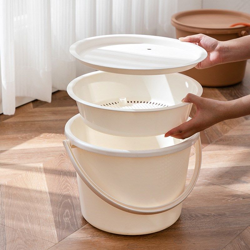 Living room large capacity tea slag bucket with lid garbage filter wastewater bucket Kung Fu tea set accessories Plastic tea table drain bucket