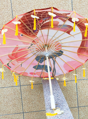 古风花瓣流苏伞防雨古代汉服舞蹈伞装饰道具走秀演出跳舞油纸伞