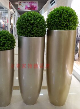 黑色白色落地大花瓶花器插花摆件 客厅商场酒店大堂售楼处装饰品