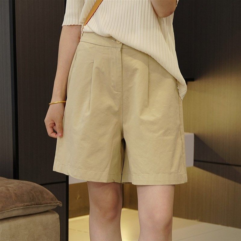大码女透气水洗棉短裤夏 A版型阔腿显瘦五分裤胖mm百搭松紧腰女裤,淘宝优惠券,粉丝福利购,淘宝优惠卷