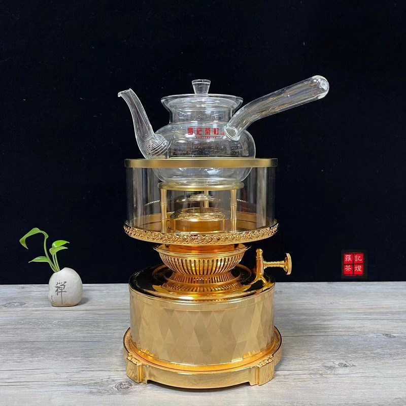 New copper tea stove air tea lamp Gongfu tea set water stove retro tea brewing utensil