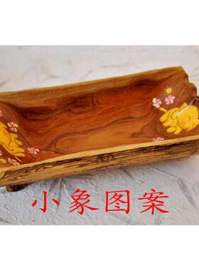 柚泰国木制工艺BWX品喜木家居饰品摆件木果盘真彩绘果盘