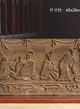 汉代画像砖陶砖摆件酒肆宴饮市井庖厨画像砖拓片拓版古建筑装修
