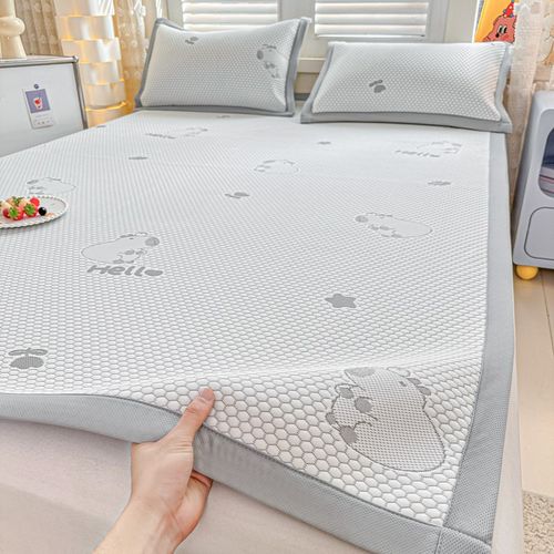 A类冰丝凉席三件套凉感空调席夏天儿童可机水洗软垫夏季学生宿舍3 - 图2