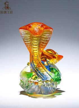 2025年蛇年吉祥物釉面蛇饰品招财进宝十二生肖创意家装蛇吉祥工艺