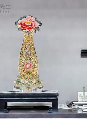 珐琅彩如意摆件工艺品新中式高档家居客厅玄关办公室摆件开业礼物