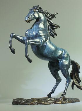 青铜马饰品招财，马饰品成功，手工艺品，客厅装饰，办公室唐三财