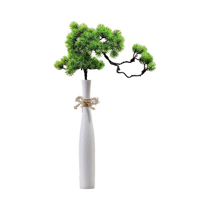 细长花瓶入户玄关电视柜壁龛摆件迎客松高级感客厅插花落地装饰品,淘宝优惠券,粉丝福利购,淘宝优惠卷