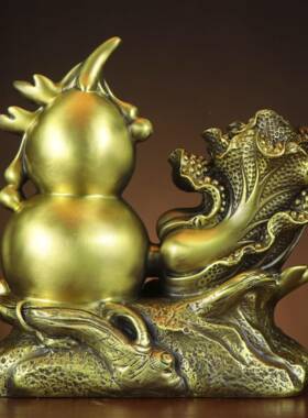 黄铜葫芦福IIC白菜葫芦福到葫芦居店铺禄葫芦摆件家运铜葫芦