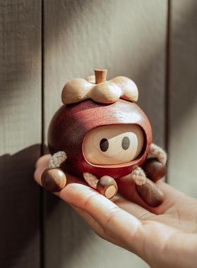 原上城山设竹可饰爱特别实木家居NWF桌面小摆件装品原创日常礼计