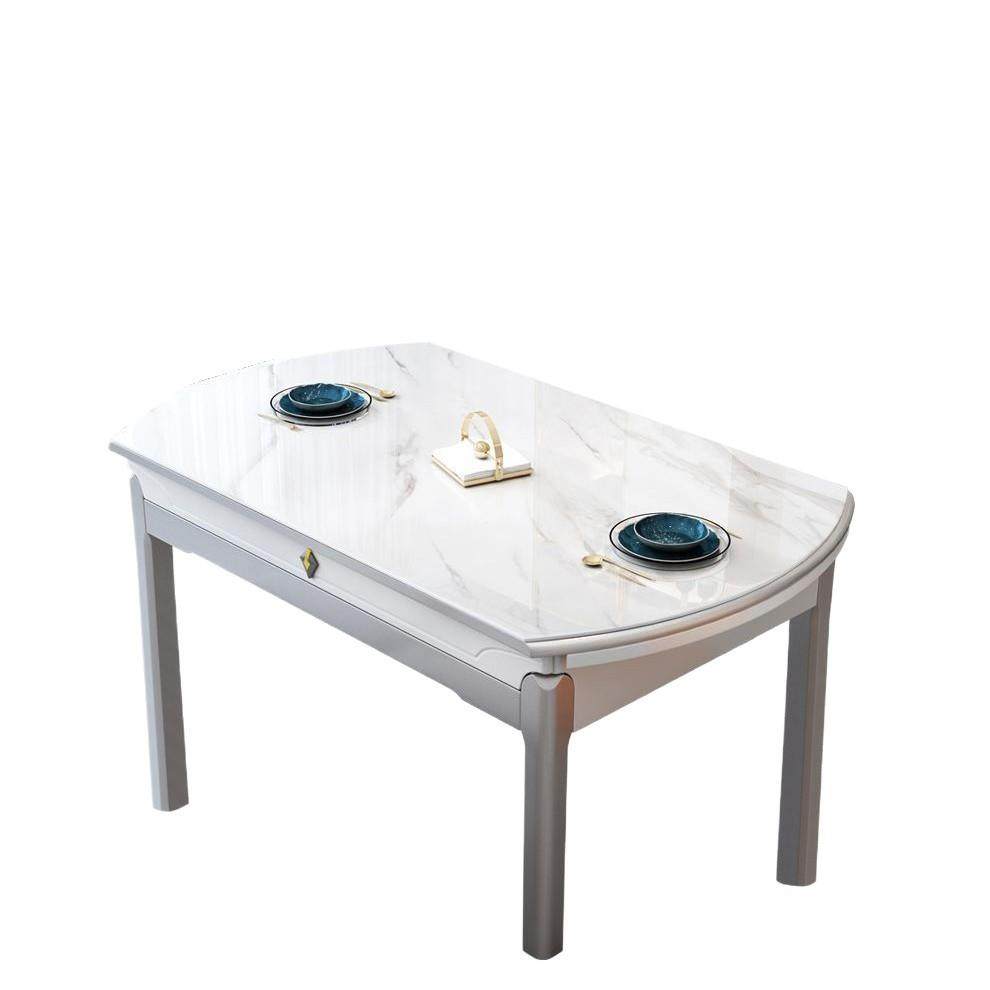 轻奢餐桌椅组合伸缩折叠现代简约小户型可变圆桌家用桌子实木岩板,淘宝优惠券,粉丝福利购,淘宝优惠卷