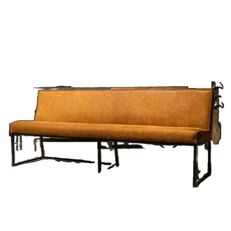 复古lofe工业风长条凳餐厅餐椅带靠背铁艺椅子双三四座皮革长条椅,淘宝优惠券,粉丝福利购,淘宝优惠卷