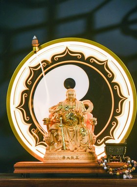 真武大帝神像家用供奉新中式木雕玄武大帝玄天上帝道家工艺品摆件