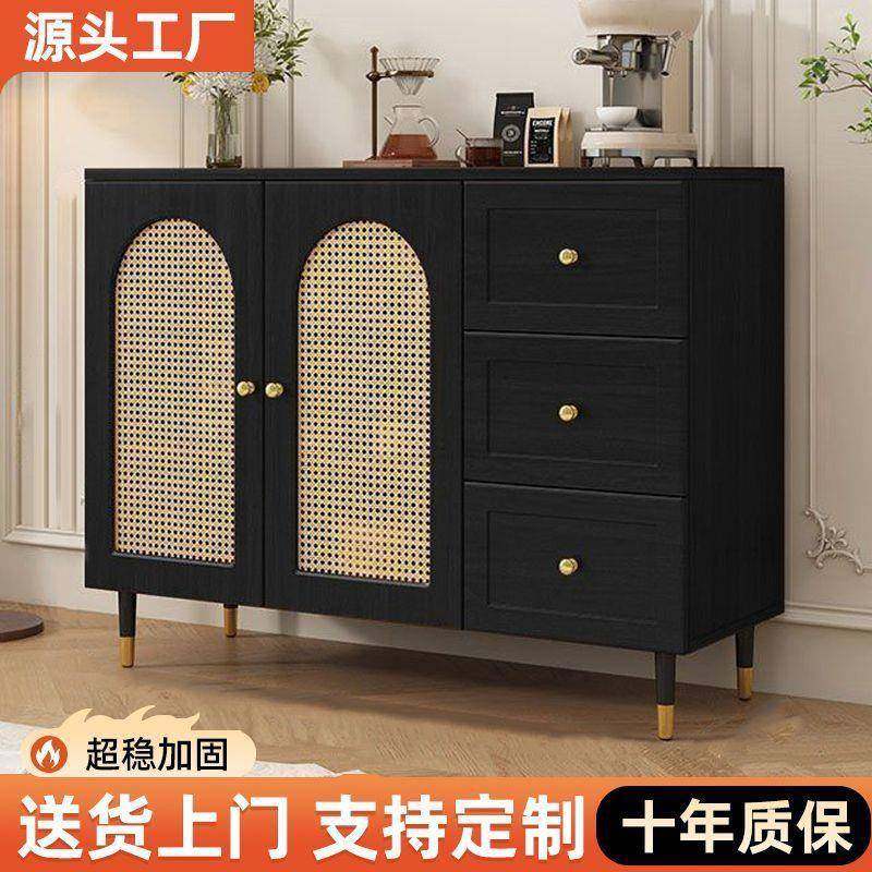 中古风餐边柜斗柜家用储物柜碗盘橱柜客厅简约餐厅茶水收纳柜,淘宝优惠券,粉丝福利购,淘宝优惠卷