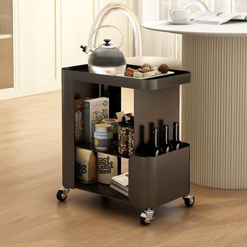 可移动奶油风边几家用客厅铁艺带轮推车茶几置物架沙发边柜高级感,淘宝优惠券,粉丝福利购,淘宝优惠卷