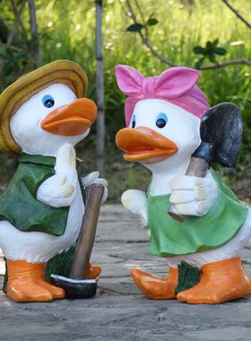 户外花园林景观装饰小品雕塑别墅庭院子布置卡通动物鸭子花缸摆件