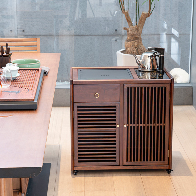 祥福移动茶台小茶桌家用阳台茶车具茶盘烧水壶一体边柜方华茶水柜,淘宝优惠券,粉丝福利购,淘宝优惠卷