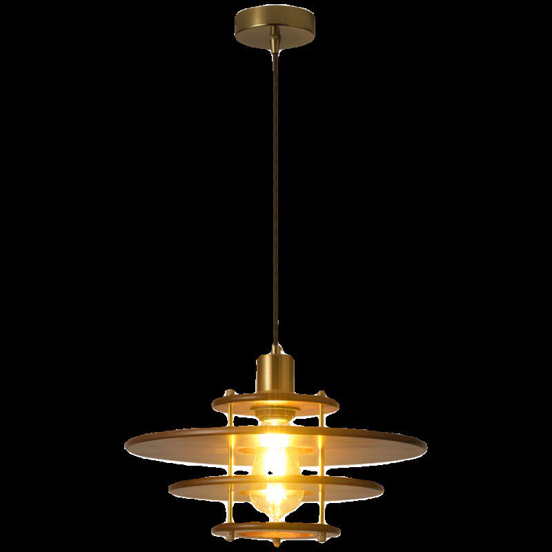 中古风实木飞碟餐厅吊灯复古胡桃木吧台侘寂风餐桌设计师装饰灯具,淘宝优惠券,粉丝福利购,淘宝优惠卷