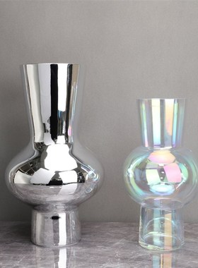 欧式玻璃花器样板房售楼部卧室书房客厅餐厅大肚玄关饰品摆件