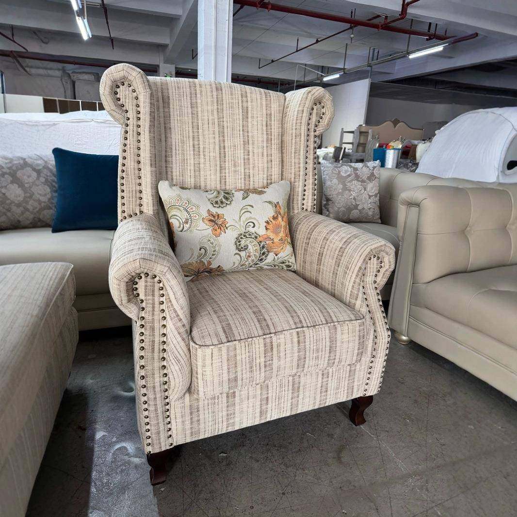 美式单布艺老虎椅家用沙懒发欧式人KDM简约复古布艺小户型阳台人,淘宝优惠券,粉丝福利购,淘宝优惠卷