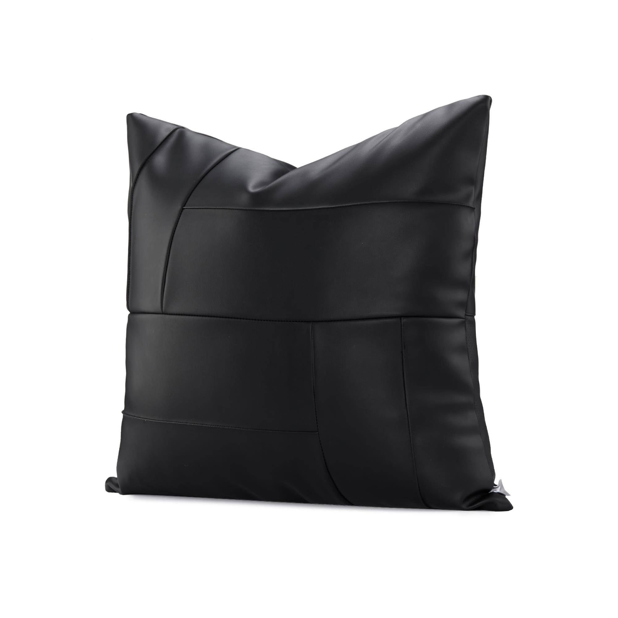 9XC背黑色皮抱枕沙发客厅靠枕办公米室靠垫飘RDG窗榻榻床头Q靠 - 图1