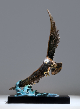大鹏展翅老鹰全黄铜摆件大展宏图领导办公室工艺品公司乔迁开业礼