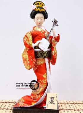 人形和服娃娃艺妓娟人料理餐厅装饰摆件9寸和服人偶