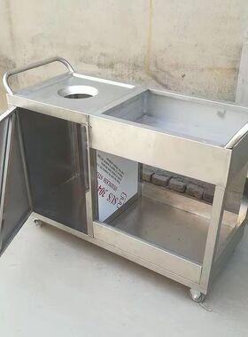 不锈钢收残车商用收残台厨余餐厅食堂残食厨房垃圾泔水回收餐车