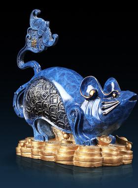 纯铜鼠摆件老鼠金钱鼠招财鼠福鼠家居办公室生肖装饰品生日礼品