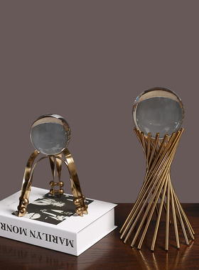 欧式新古典水晶球装饰品别墅样板间摆件家居客厅玄关酒柜轻奢摆设